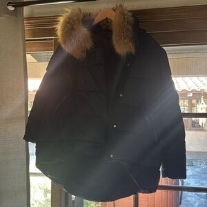 Puffy jacket fur hoodie